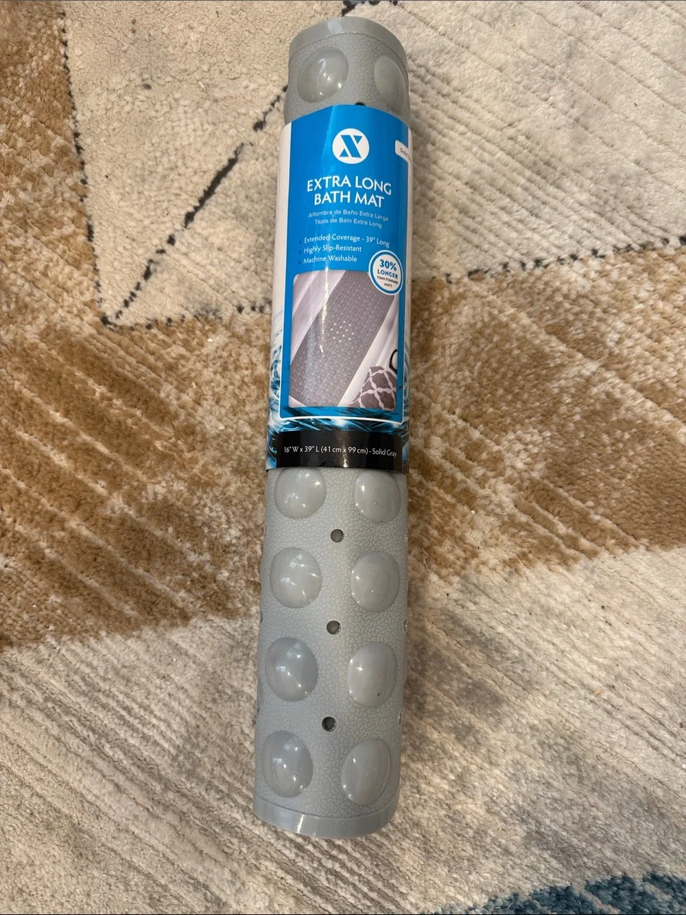 NEW Extra Long Bath Mat - Gray